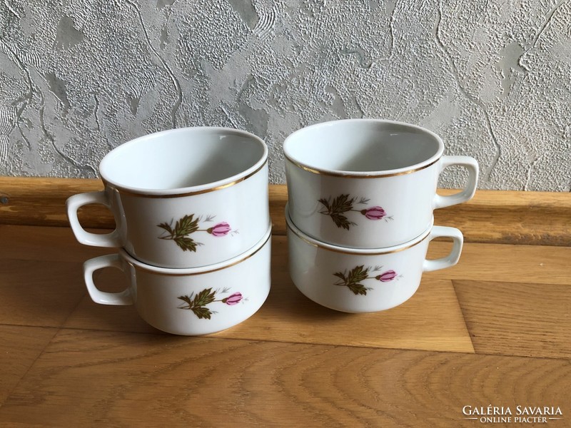 4 db Virágmintás KITKA porcelán csésze - Bulgária