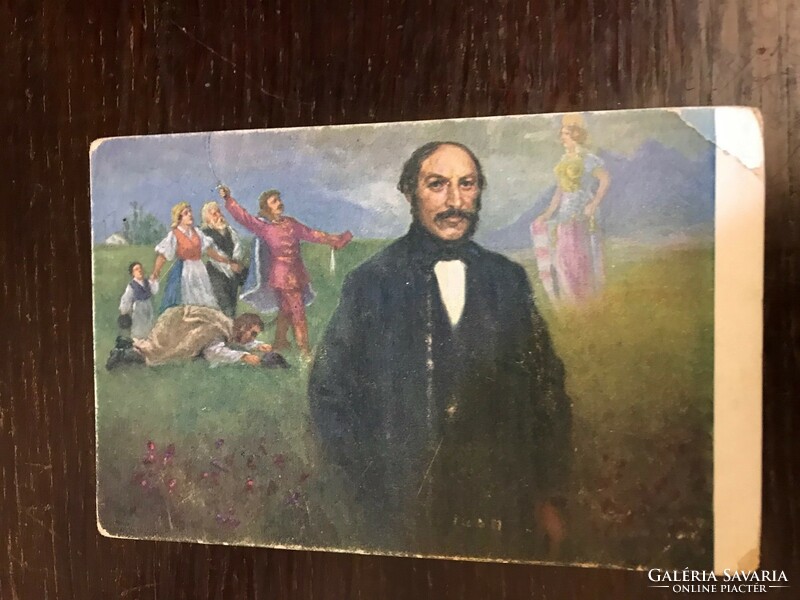 Vörösmarthy Mihály 1800-1855 Magyar klasszikusok színes képeslap.Postatiszta