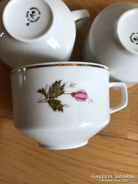 4 pcs floral kitka porcelain cup - bulgaria