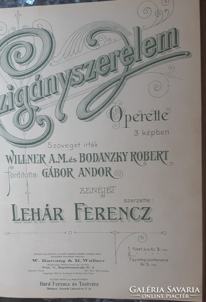 Sheet music collection of operetta songs and arias