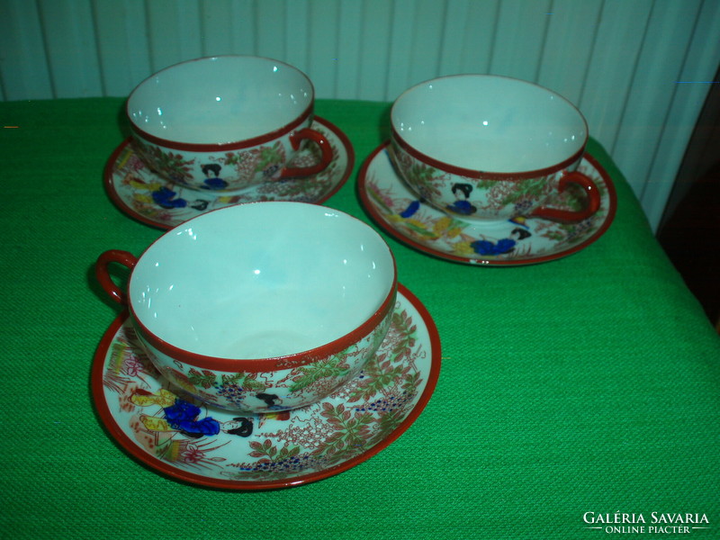 Vintage lithophane hand painted japanese eggshell porcelain tea set
