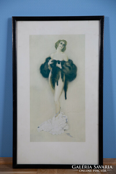Leo Fontan Art Nouveau Lady, circa 1910 Art Nouveau Litho