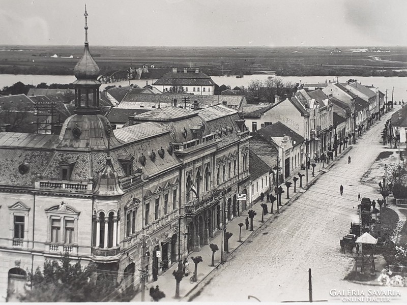 Régi képeslap Zenta látkép a Tisza felé fotó levelezőlap