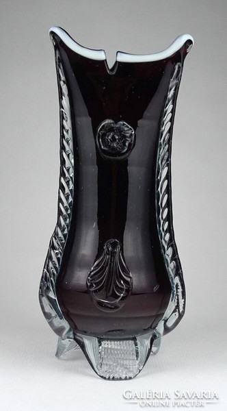 1I962 Mid century művészi üveg váza 25.5 cm