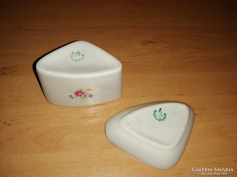 Hollóház porcelain small flower pattern cigarette smoking set 2 pieces (z-5)