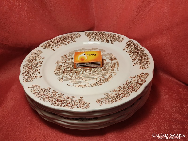 6 pcs large flat scene porcelain bowl, plate