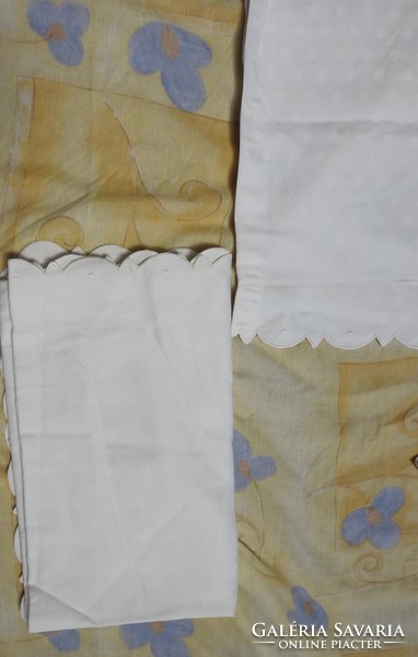 Antique White Art Nouveau Pillowcases with Vertical Lace Embellishment HD Monogram - Ornament Pillow Cover