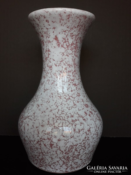 Retro craftsman ceramic vase with pink marble pattern
