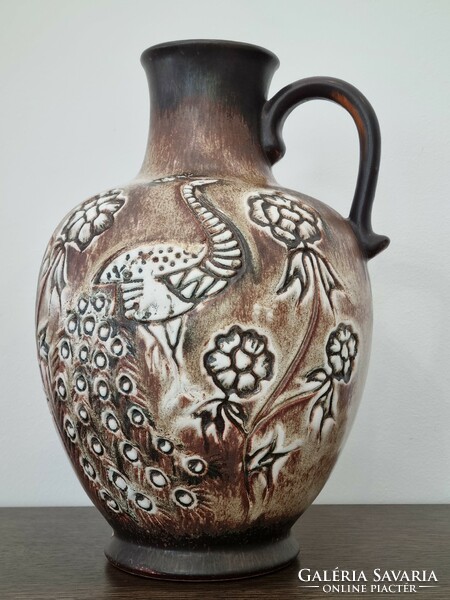 Walter Gerhards vintage kerámia váza,gyönyörű plasztikus díszítéssel-34 cm