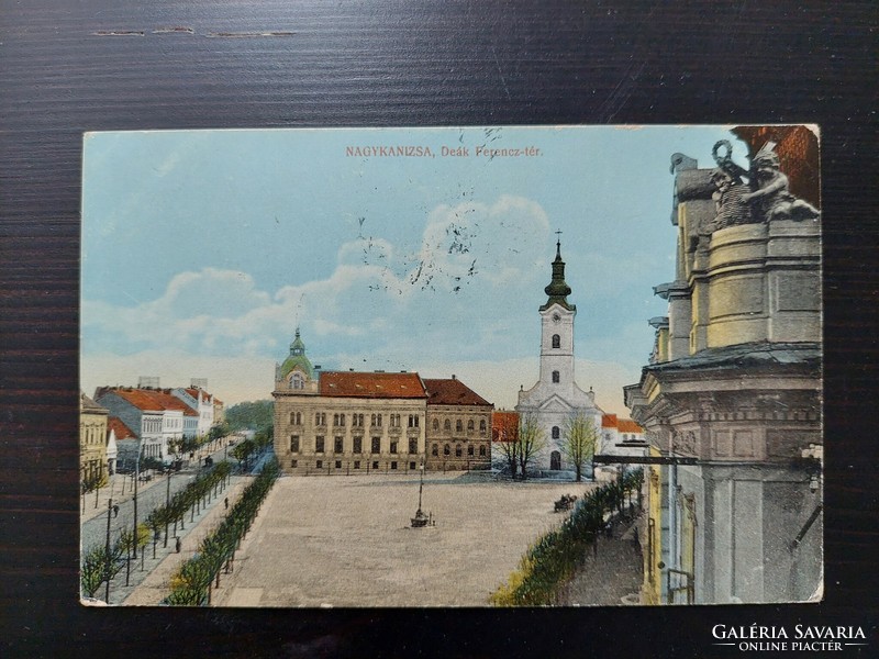 Nagykanizsa deák ferencz square, old postcard, 1915, collection