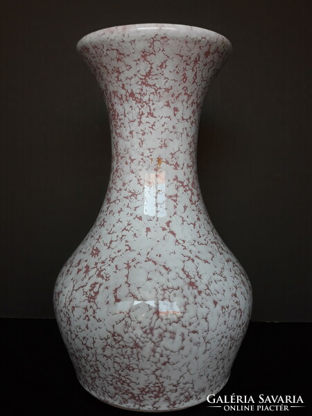 Retro iparművész kerámia váza rózsaszínes márványos mintával