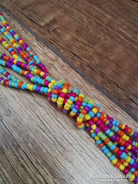 Cheerful, summer, multi-row, colorful, plastic pearl necklace
