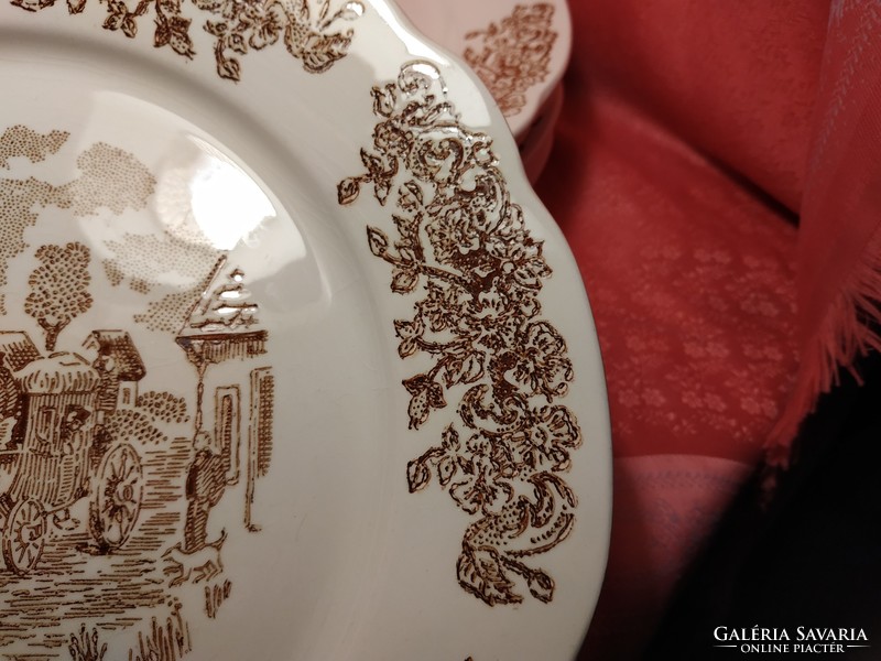 6 pcs large flat scene porcelain bowl, plate
