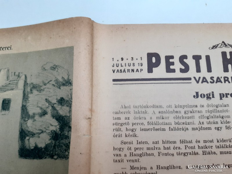 Old newspaper 1931 Sunday of Pest newspaper