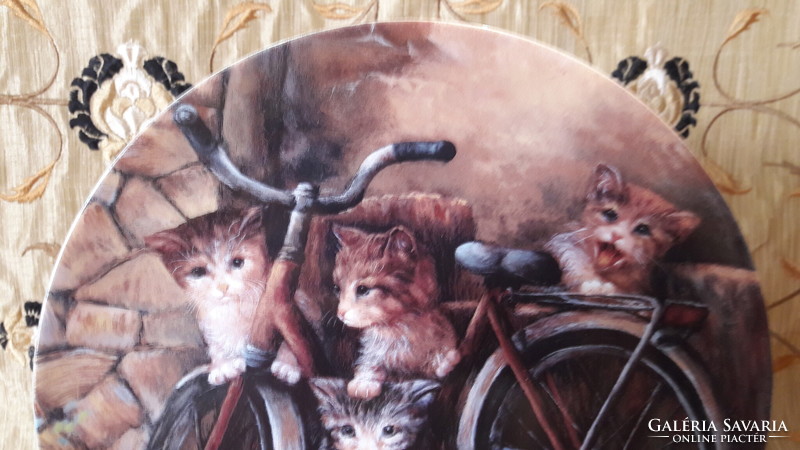 Cat porcelain decorative plate, kitten wall plate 1 (l2284)