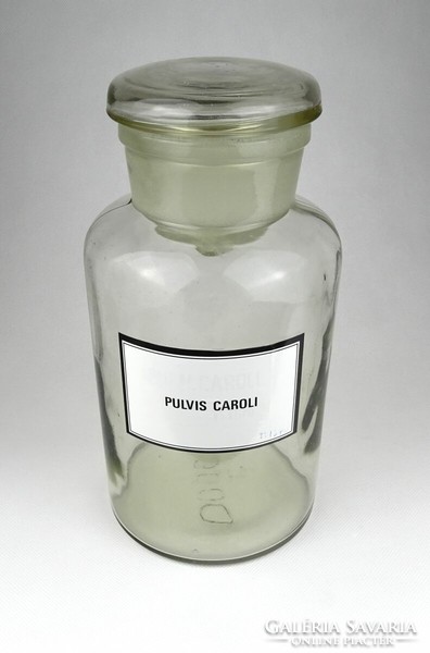 1I506 Régi nagyméretű gyógyszertári patikaüveg 3 liter PULVIS CAROLI