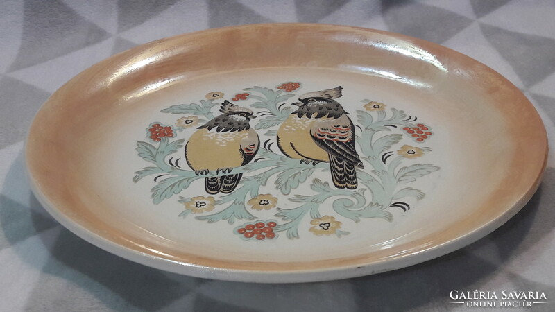 Large bird faience decorative plate, porcelain bowl (l2402)