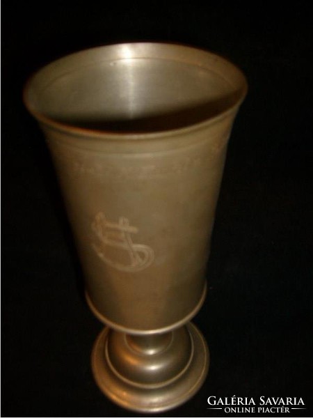 Serleg váza  Antik ötvösjegyes Kapitális Monogramos   25 cm-es eladó