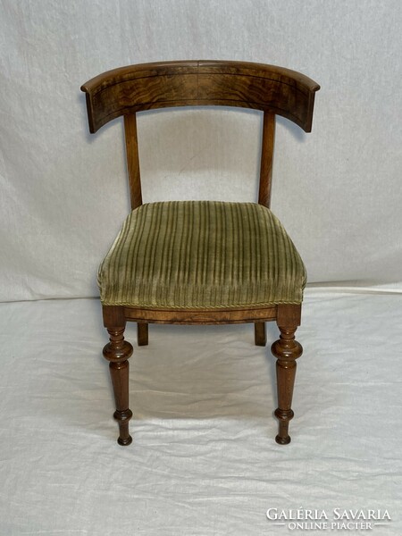 Curved chair with mahogany back