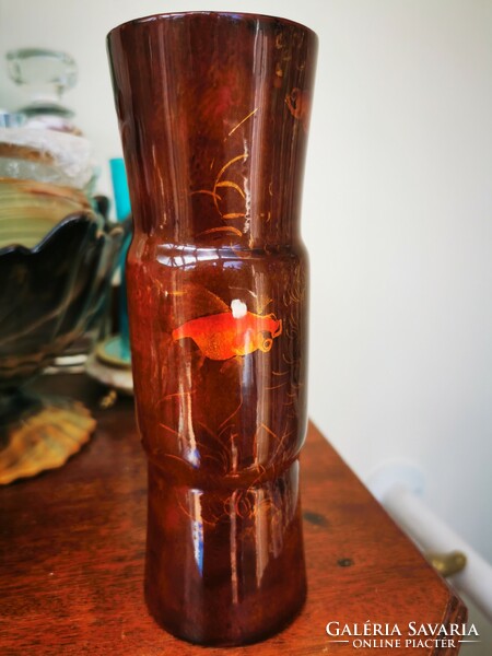 Old goldfish lacquer vase