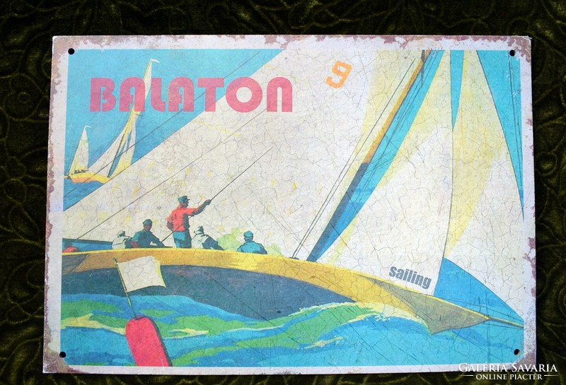 Retro hangulatú Balaton táblakép reklám plakát Judy Poster 39 x 27 cm