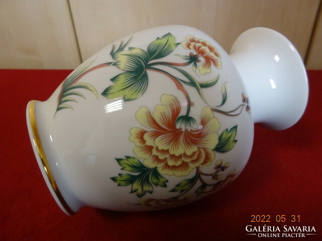 Hollóház porcelain vase, yellow flower, height 18 cm. He has! Jókai.