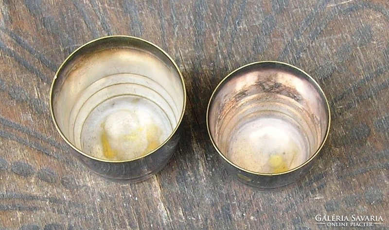Silver-plated copper christening glasses