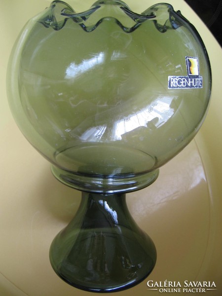Regenhütte zöld nagy mécses tartó, váza, Jugendstil