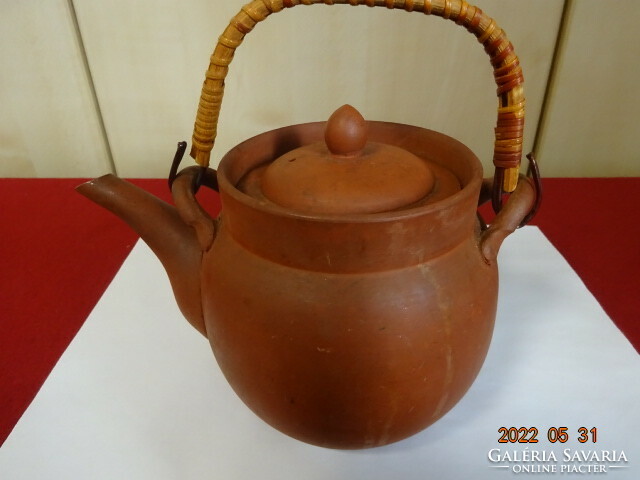 Japanese terracotta teapot with filter, antique. He has! Jókai.
