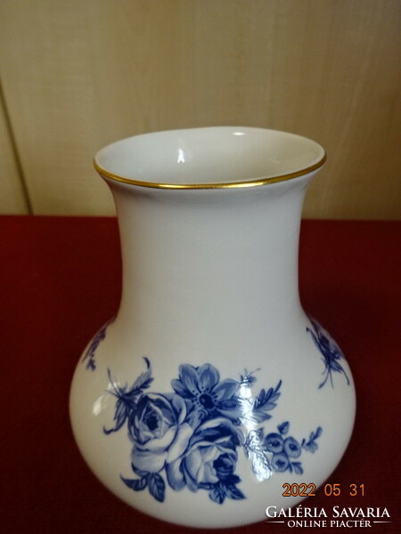 Aquincum porcelain vase with blue pattern. He has! Jókai.