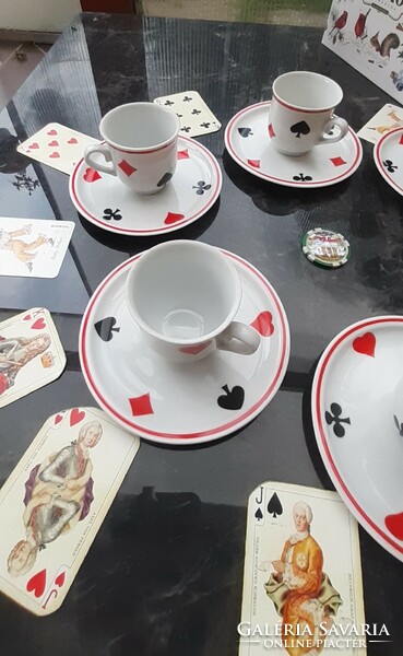 Zsolnay French card coffee set.