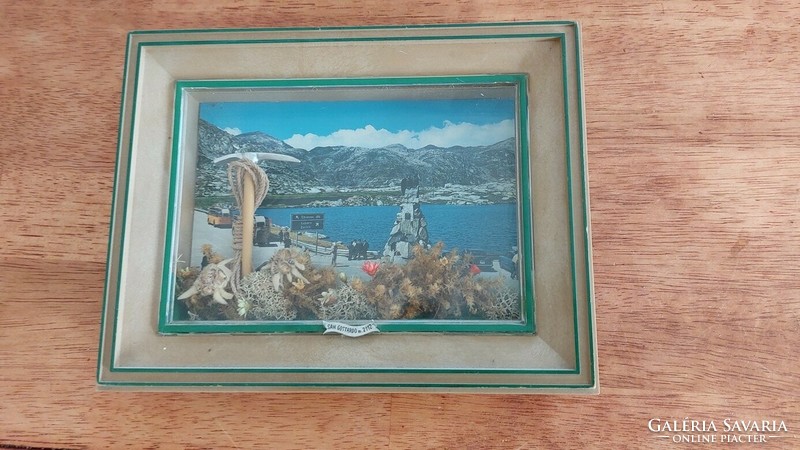(K) Szép kis souvenir kép Olaszországból 20x15 cm