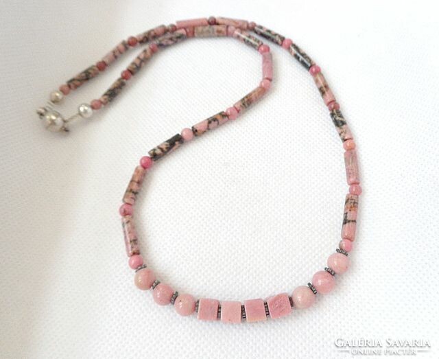Rhodonite mineral necklace