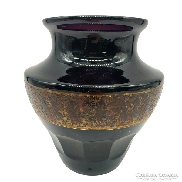 Moser black vase - with mythological scene - m1045