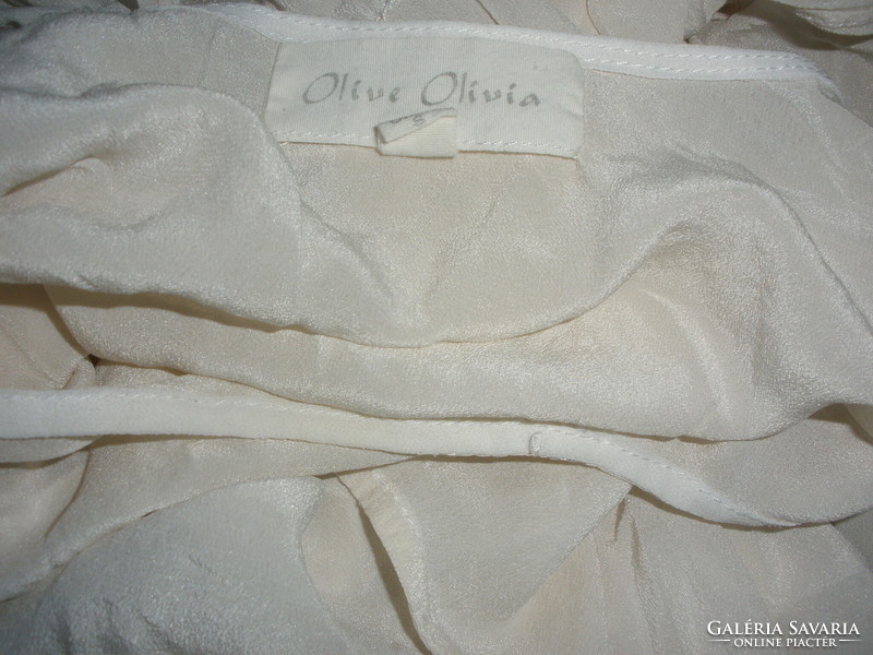 Silk 100% selyem krémszínű blúz, top