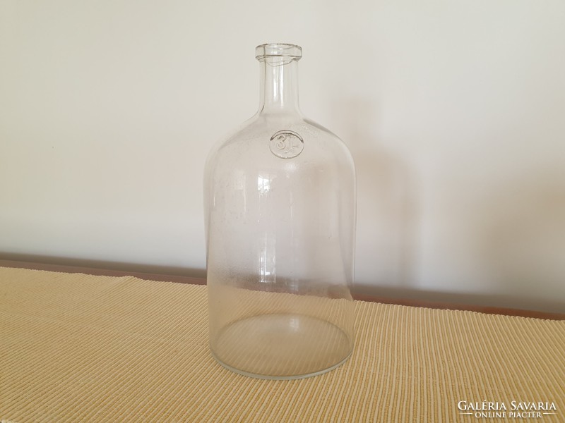 Régi vintage pecsétes üveg 3 L 29cm
