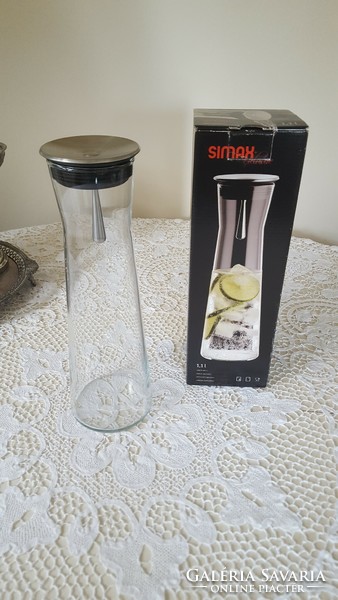 Simax exclusive glass jug with tilting lid, tea-lemonade spout 1.1 L