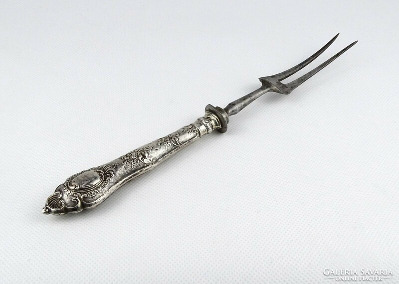 1J144 antique silver handle meat fork meat fork 26 cm