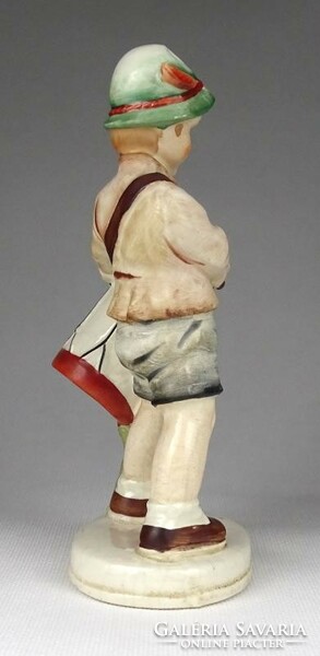 1J124 Régi SITZENDORF porcelán dobos fiú szobor 17.5 cm
