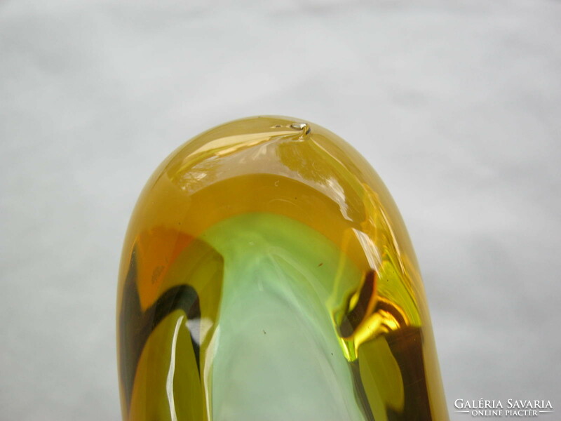 Retro ... Bohemia színes vastag üveg asztalközép kínáló tál nagy méret 40 cm 1,8 kg