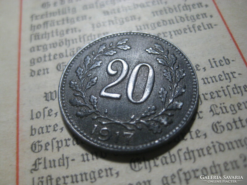 20 Heller 1917 Austria 22 mm