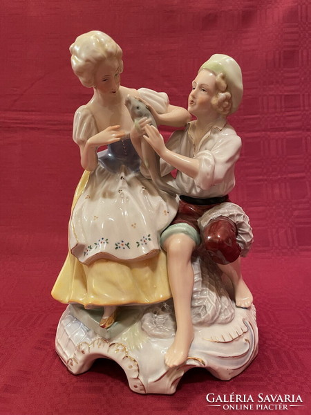 Couple in love with fish, German porcelain