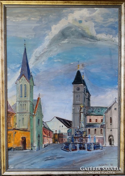 FK/215 - Balázs Tibor festőművész – Templomtér című festménye