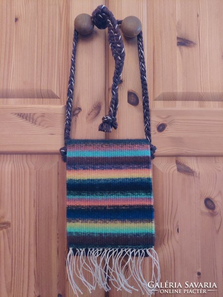 'Rejtek' hand-woven wool satchel/belt bag