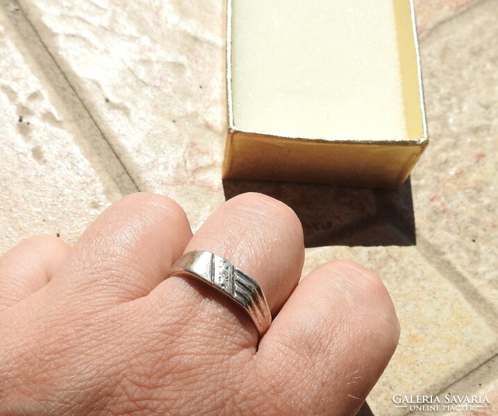 Régi 800 -as ezüst köves pecsét gyűrű - pecsétgyűrű