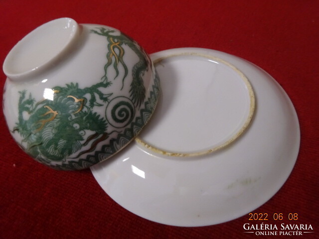 Japán porcelán, sárkány mintás teáscsésze + alátét. Vanneki! Jókai.