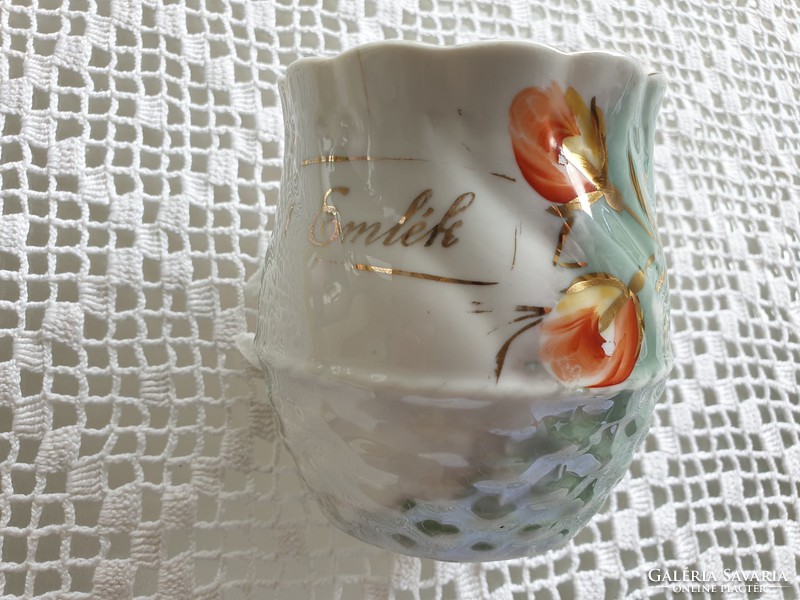Régi porcelán emlék feliratos bögre vintage csésze