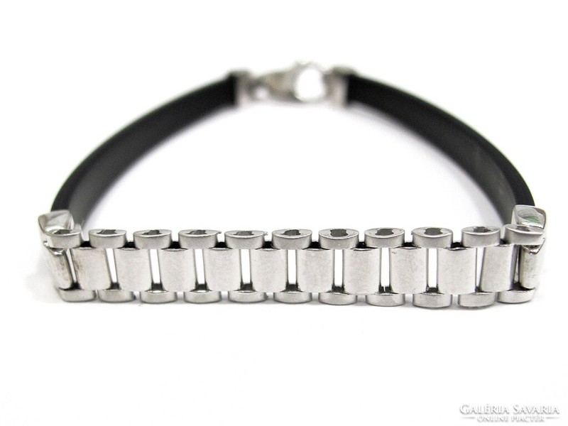 Silver Rubber Bracelet (Kecs-ag104032)