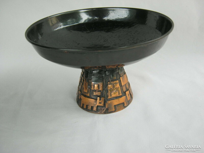 Retro ... Szilágy ildíko industrial copper or bronze base bowl table centerpiece