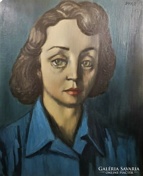 Tibor Duray (1912 - 1988) lady portrait from 1949 70x60cm with original guarantee!